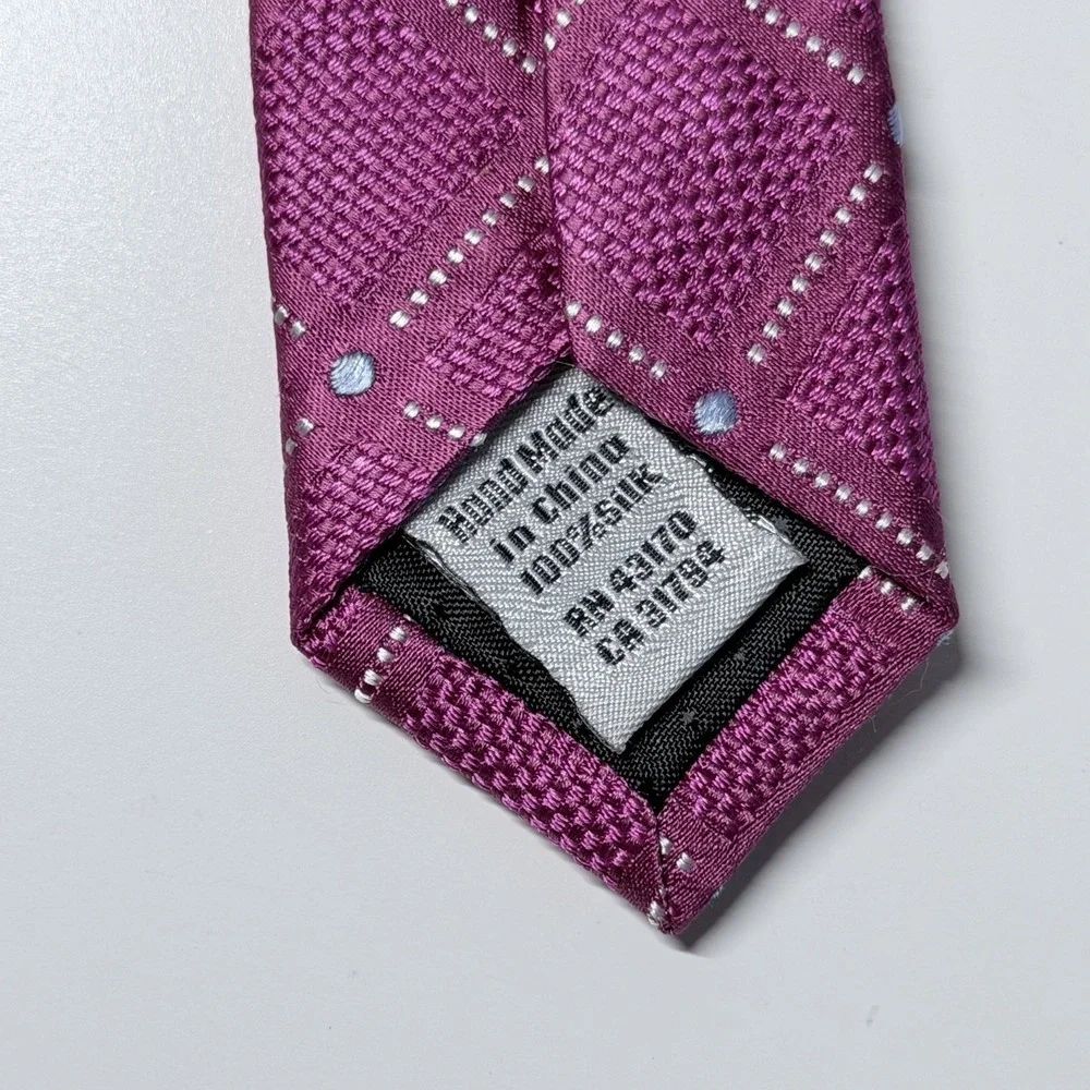 Geoffrey Beene Necktie Pink Check Old Money Preppy Ivy League Menswear Tie‎